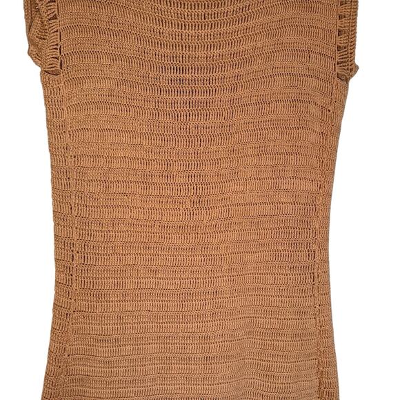 Theory Sz M Crochet Mini‎ Dress Ruffle Hem Beach Festival Boho Summer Vacation - Picture 5 of 10